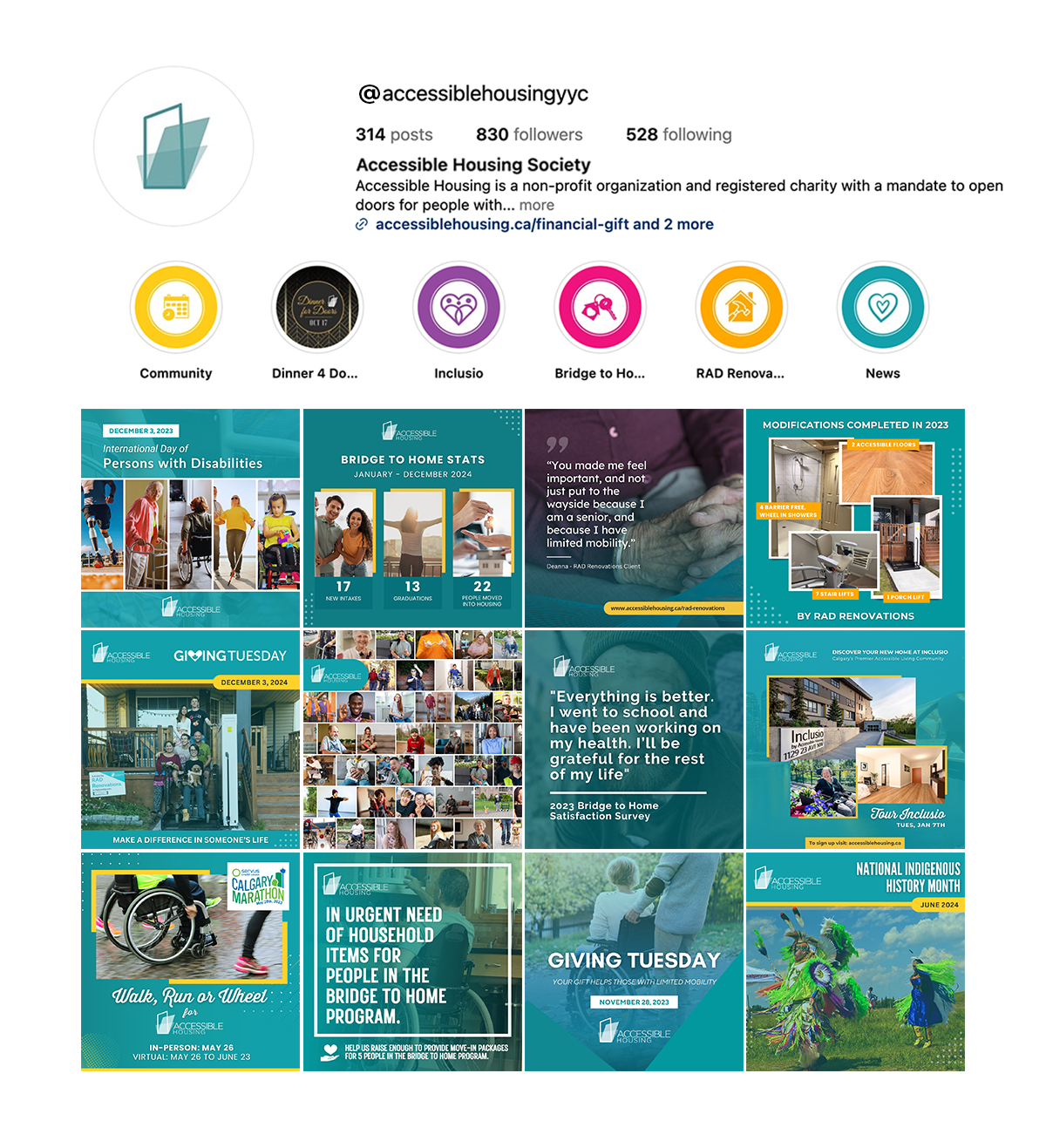 Accessible Housing Instagram Feed